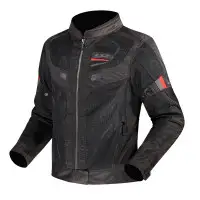 Giacca moto donna estiva LS2 Garda Air nero rosso