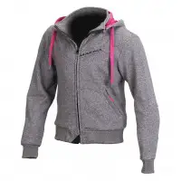 Giacca moto donna estiva Macna Freeride con rinforzi in Kevlar grigio chiaro rosa