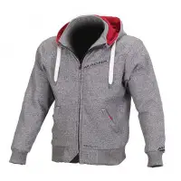 Giacca moto estiva Macna Freeride con rinforzi in Kevlar grigio chiaro rosso