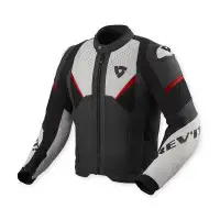 Giacca Moto Pelle Estiva Rev'It Automate Nero Grigio