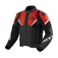 Giacca Moto Pelle Estiva Rev'It Automate Nero Rosso