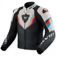 Giacca Moto Pelle Estiva Rev'it Quantum 3 Nero Grigio Chiaro
