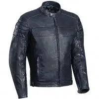 Giacca moto pelle Ixon SPARK blu navy