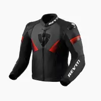 Giacca moto pelle Rev'it Argon 2 Nero Neon Rosso