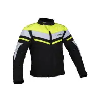 Giacca moto SMOOK SKC-02 WP Nero Bianco Giallo Fluo