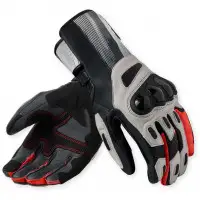 Guanti Moto Pelle Estivi Rev'it Metis 2 Grigio chiaro Rosso Neon