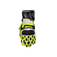 Guanti moto pelle estivi Smook GL-90345 Nero Bianco Giallo fluo