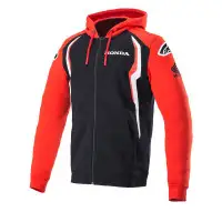Hoodie moto Alpinestars Honda Zip rosso nero