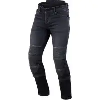 Jeans moto accorciati Macna Individi con fibra aramidica Nero