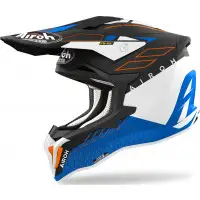 Casco Cross Airoh Strycker Skin in fibra Blue Matt