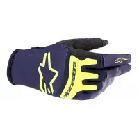 Guanti cross Alpinestars TECHSTAR Blu notte navy Giallo Fluo