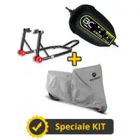 Kit Moto 1.2 - Coprimoto impermeabile Befast Grande + Cavalletto posteriore universale + Caricabatteria e mantenitore BC K900 EDGE 