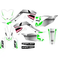 Kit grafica Ufo Thunder per Kawasaki Bianco