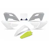 Kit plastiche completo UFO per Husqvarna TC e FC (2023-2024) Bianco Grigio Giallo