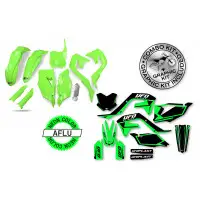 Kit plastiche+decals Ufo Stokes Kawasaki Verde fluo