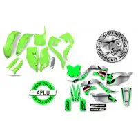 Kit plastiche+decals Ufo Thunder Kawasaki Verde fluo