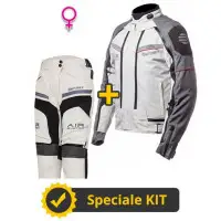 Kit completo Transformer Klima Lady CE 3 strati Grigio - Giacca moto donna certificata Befast + Pantaloni moto donna certificati Befast
