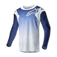 Maglia cross Alpinestars RACER HOEN JERSEY Bianco Blu scuro Blu chiaro