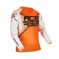 Maglia cross bambino Acerbis MX J-KID FIVE Arancio Bianco