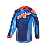 Maglia Cross Bambino Alpinestars Racer Nomur Arancione Blu Azzurro