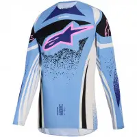 Maglia Cross Donna Alpinestars Stella Techstar Nomur Azzurro Bianco Nero