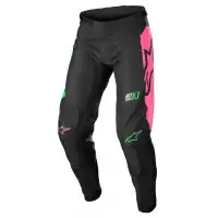 Pantaloni cross Alpinestars RACER COMPASS Nero Verde Neon Rosa Fluo