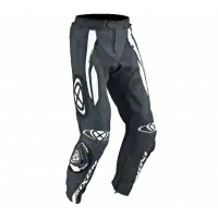 Pantaloni moto pelle racing Ixon VORTEX nero bianco