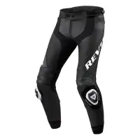 Pantaloni moto pelle Rev'it Apex Nero Bianco accorciati