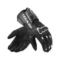Guanti moto pelle racing Rev'it Quantum 3 Nero Bianco