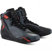 Scarpe moto Alpinestars Faster-4 nero grigio rosso fluo