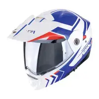 Casco Modulare Scorpion ADX-2 LEWIS Bianco-Blu-Rosso