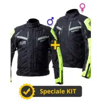 Kit coppia Transformer CE Nero Giallo- Giacca moto certificata Befast Uomo + Donna