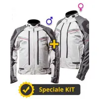 Kit coppia Transformer CE Grigio- Giacca moto certificata Befast Uomo + Donna