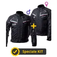 Kit coppia Transformer CE Nero - Giacca moto certificata Befast Uomo + Donna
