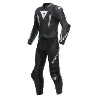 Tuta moto in pelle due pezzi Dainese Laguna Seca 5 Nero Nero Bianco