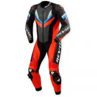 Tuta Moto Intera Rev'it Quantum 3 Rosso Neon Nero