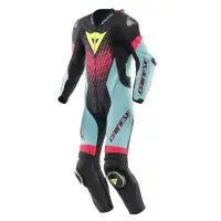 Tuta Moto Pelle Estiva Dainese Laguna Seca 6 Nero Water Fuxia