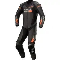 Tuta moto pelle intera Alpinestars GP FORCE CHASER Nero Rosso Fluo