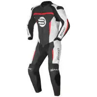 Tuta moto pelle intera Befast SENTUL CE Nero Bianco Rosso
