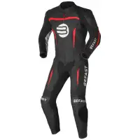 Tuta moto pelle intera Befast SENTUL CE Nero Rosso