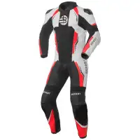 Tuta minimoto bambino pelle racing Befast Vegas CE Nero Bianco Rosso