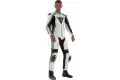 Dainese Stripes Prof summer leather suit white-black