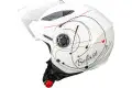 Casco jet bambino Befast Flipper Linear Bianco Rosso Nero