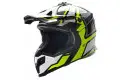 Casco cross Befast Mud Line Argento Giallo Bianco