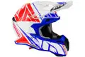 Casco cross Airoh Terminator 2.1 Cut bianco blu rosso lucido