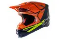 Alpinestars SUPERTECH S-M8 FACTORY cross helmet in Dark Blue Orange Yellow Fluo fiber