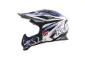 KYT cross helmet Strike Eagle Stripe fiber white blue
