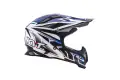 KYT cross helmet Strike Eagle Stripe fiber white blue