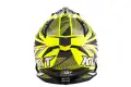 KYT cross helmet Strike Eagle Stripe fiber fluo yellow