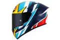 Kyt TT-COURSE Replica TATI full face helmet Dark Blue Light Blue Yellow